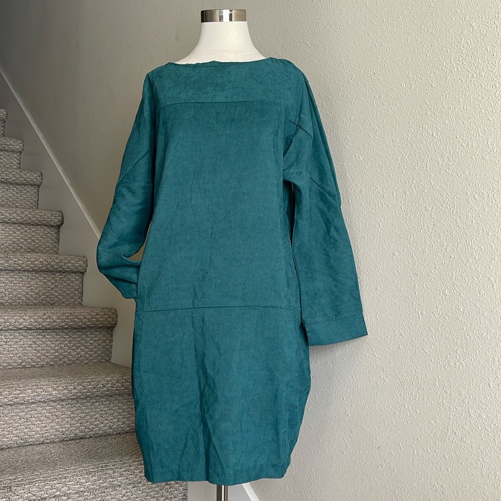 NWT Cellabie Sz L Forest Green Ribbed Dress